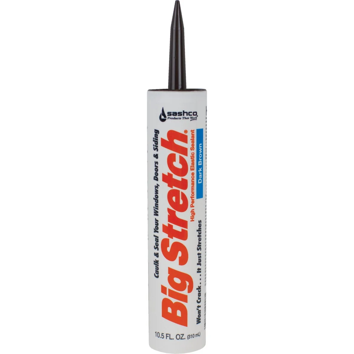 Easy-to-Use Sashco Big Stretch 10.5 Oz. Acrylic Elastomeric Caulk Dark Brown Secure