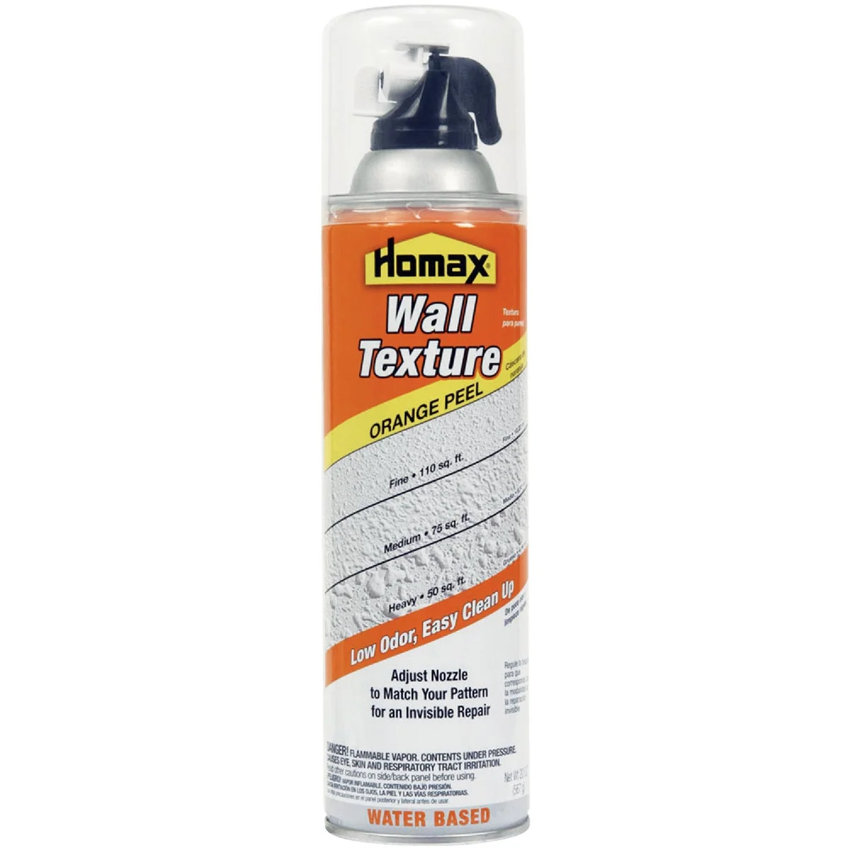 Minimalist Homax White 20 Oz. Water-Based Orange Peel and Splatter Spray Texture Durable