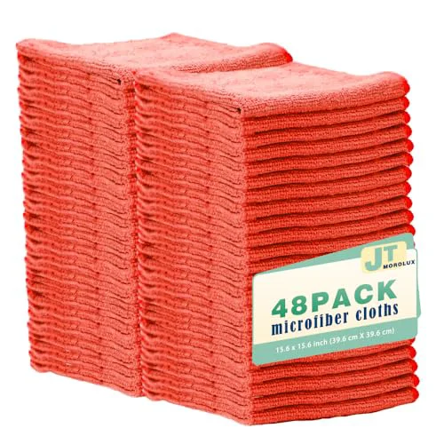 Unique 48 Pack 16'x16' Microfiber Household Cleaning Cloths 48 Count Official