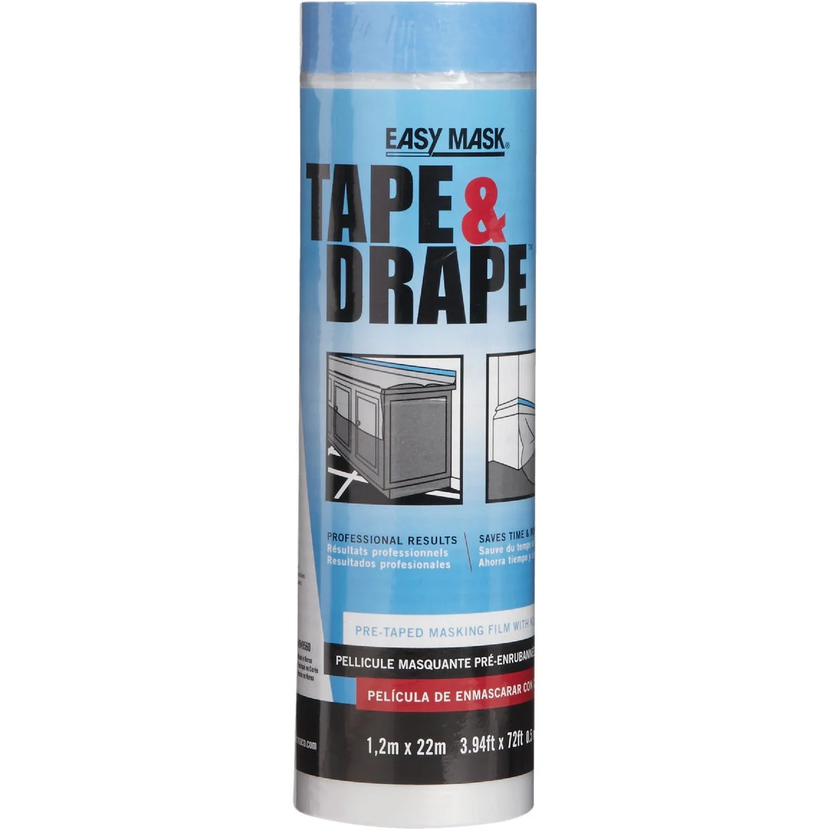 Selected Trimaco Tape Drape Pre-Taped Plastic 4 Ft. x 75 Ft. 1 2 mil Drop Cloth Consistent