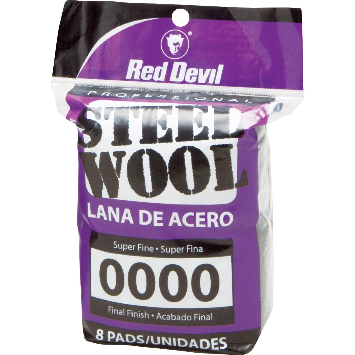 Green Red Devil 0000 Steel Wool 8-Pack Convenient