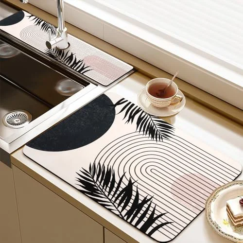 Premium 19.5 x 12 Dish Drying Mat 24 x 5.5 Sink Splash Guard Durable