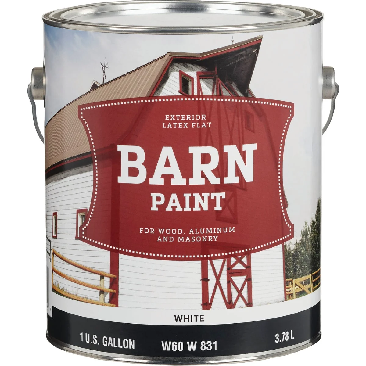 Premium Do it Latex Flat Exterior Barn Paint White 1 Gal. Classic