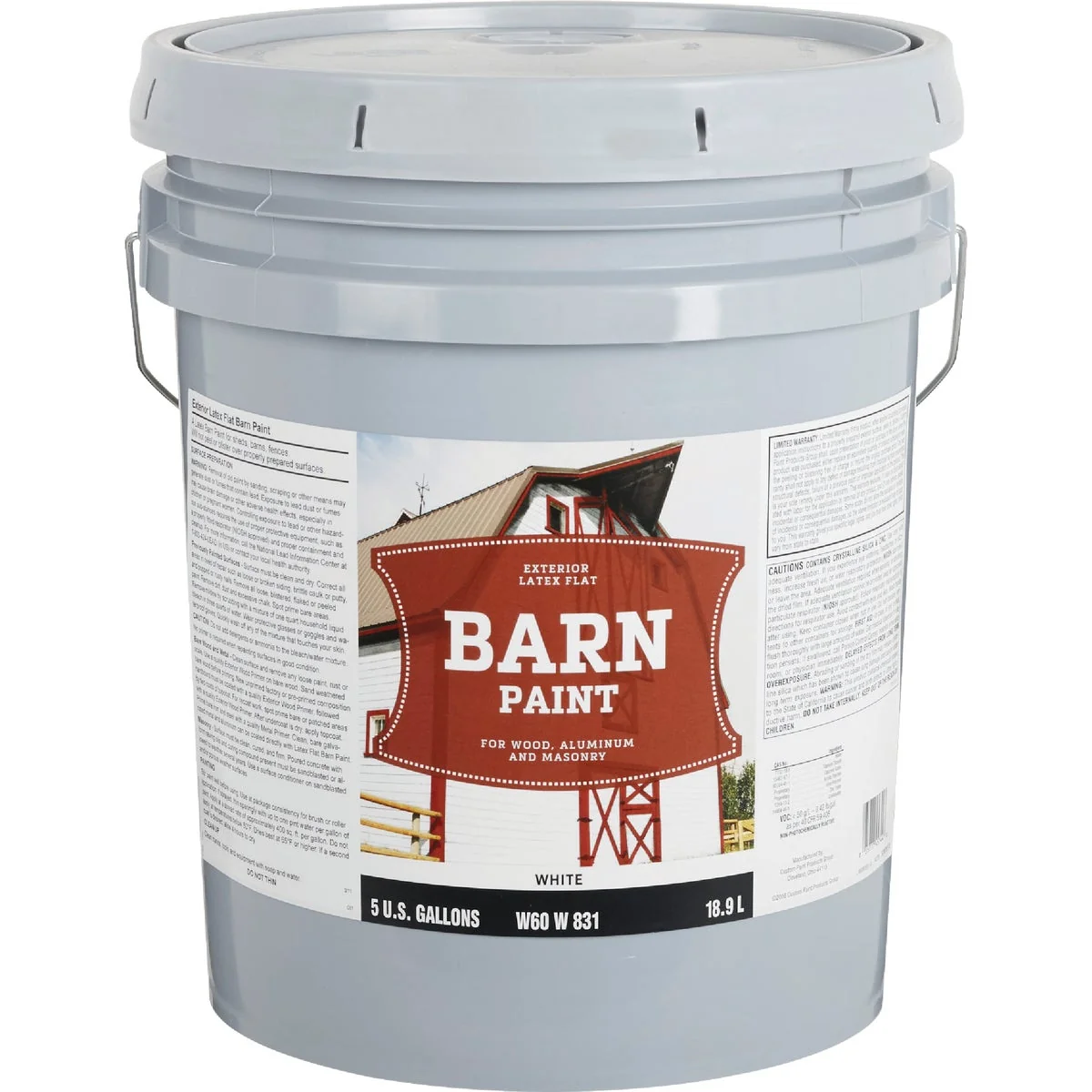 Professional Do it Latex Flat Exterior Barn Paint White 5 Gal. Reusable