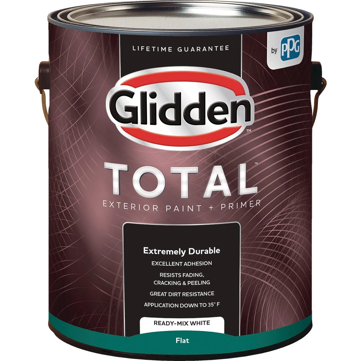 Top-Quality Glidden Total Exterior Paint Primer Flat Ready Mix White 1 Gallon First-Class