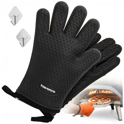 Advanced XL Silicone Pizza Oven Gloves Heat Resistant Oven Mitts Dependable