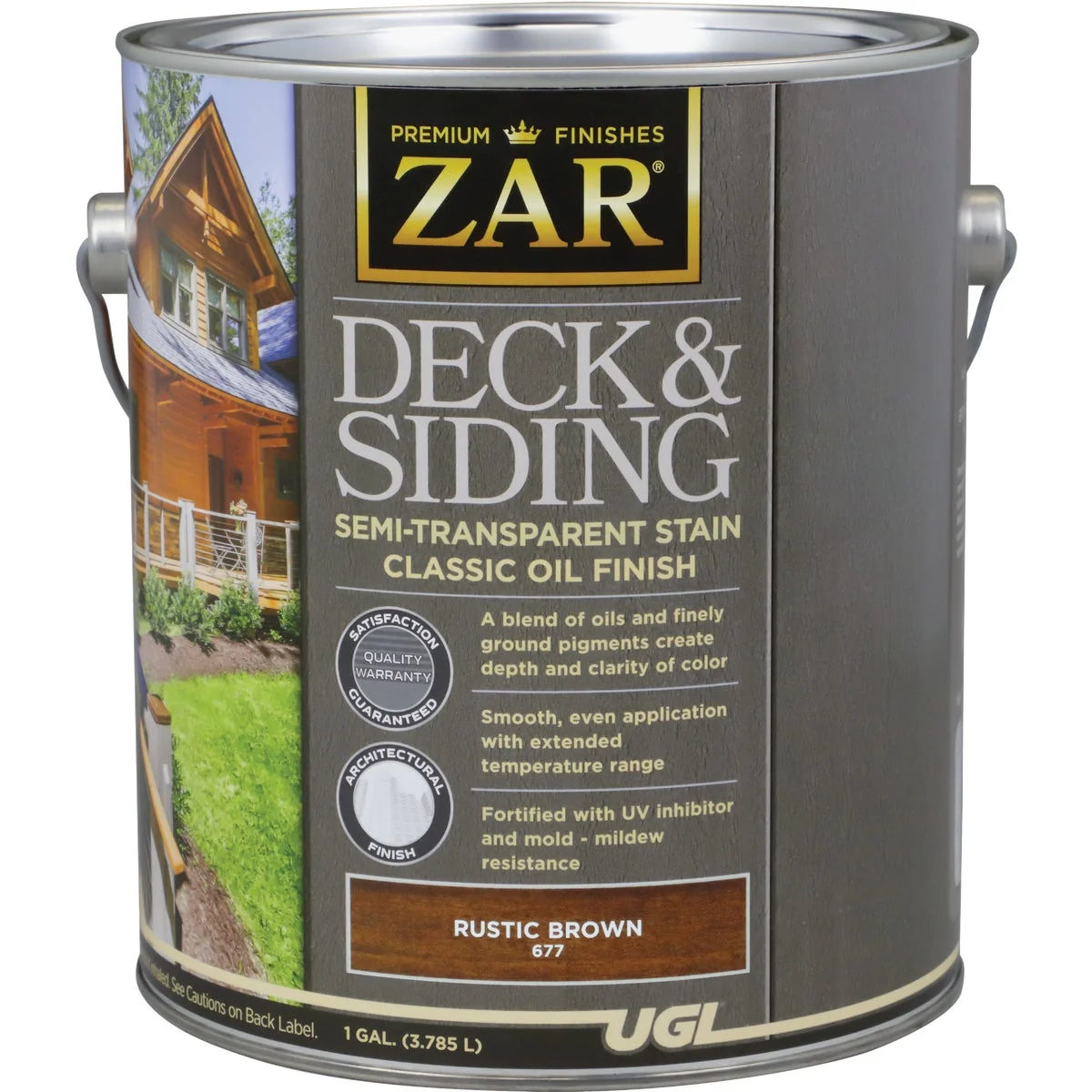 Healthy ZAR Semi-Transparent Deck and Siding Stain Rustic Brown 1 Gal. Outstanding