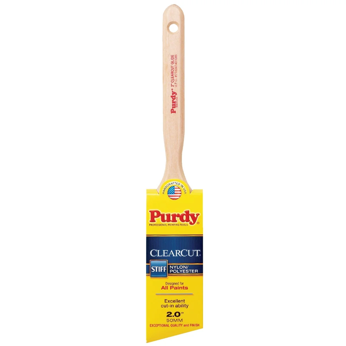 Clean Purdy Clearcut Glide 2 In. Angular Trim Stiff Paint Brush Premium