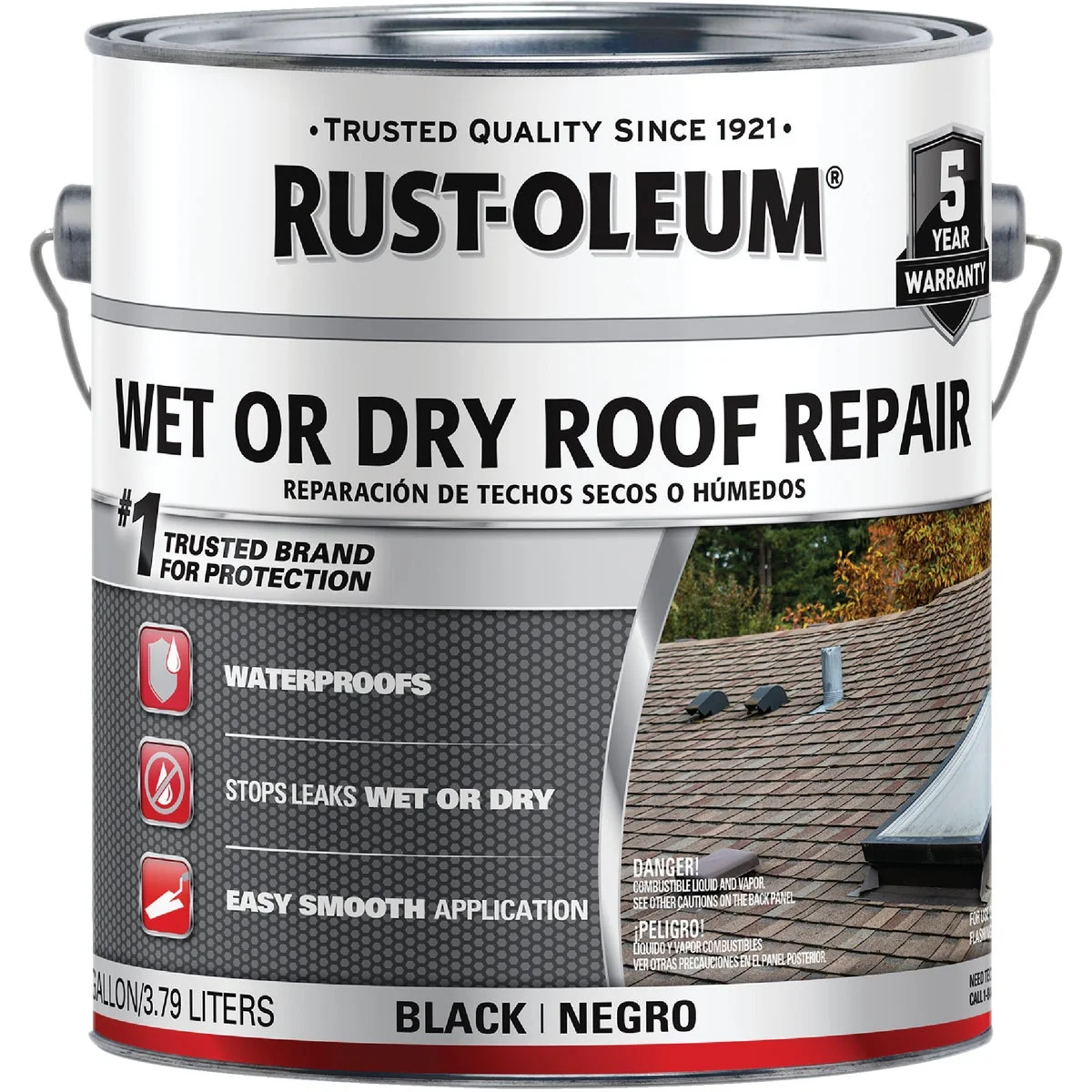 Carefully Designed Rust-Oleum 1 Gal. Black Wet or Dry Roof Repair Trendy