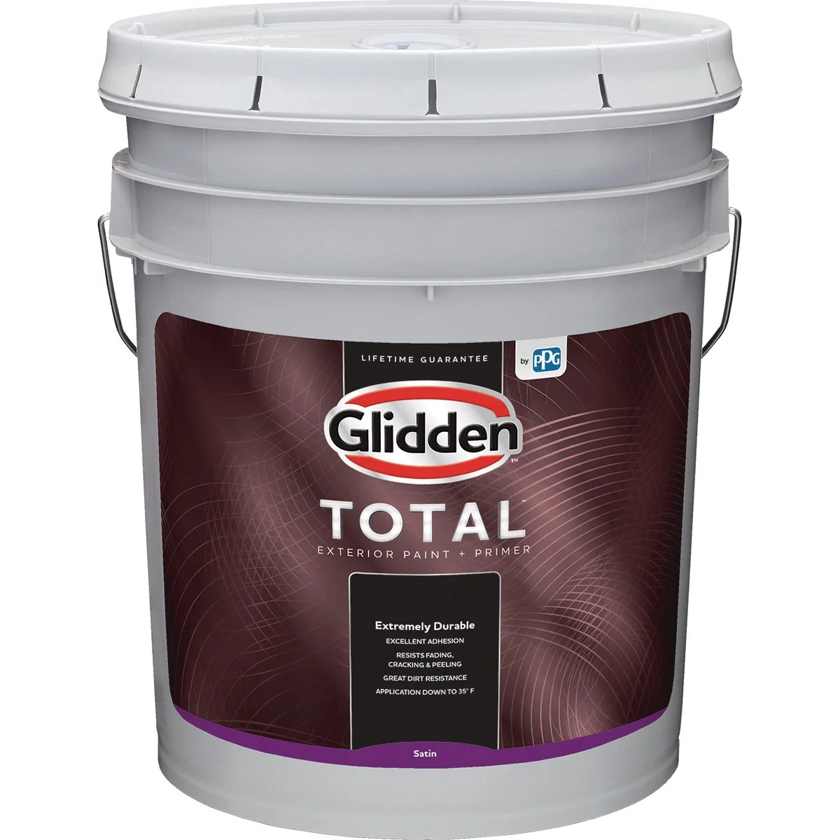 Reusable Glidden Total Exterior Paint Primer Satin White Pastel Base 5 Gallon Easy-to-Use
