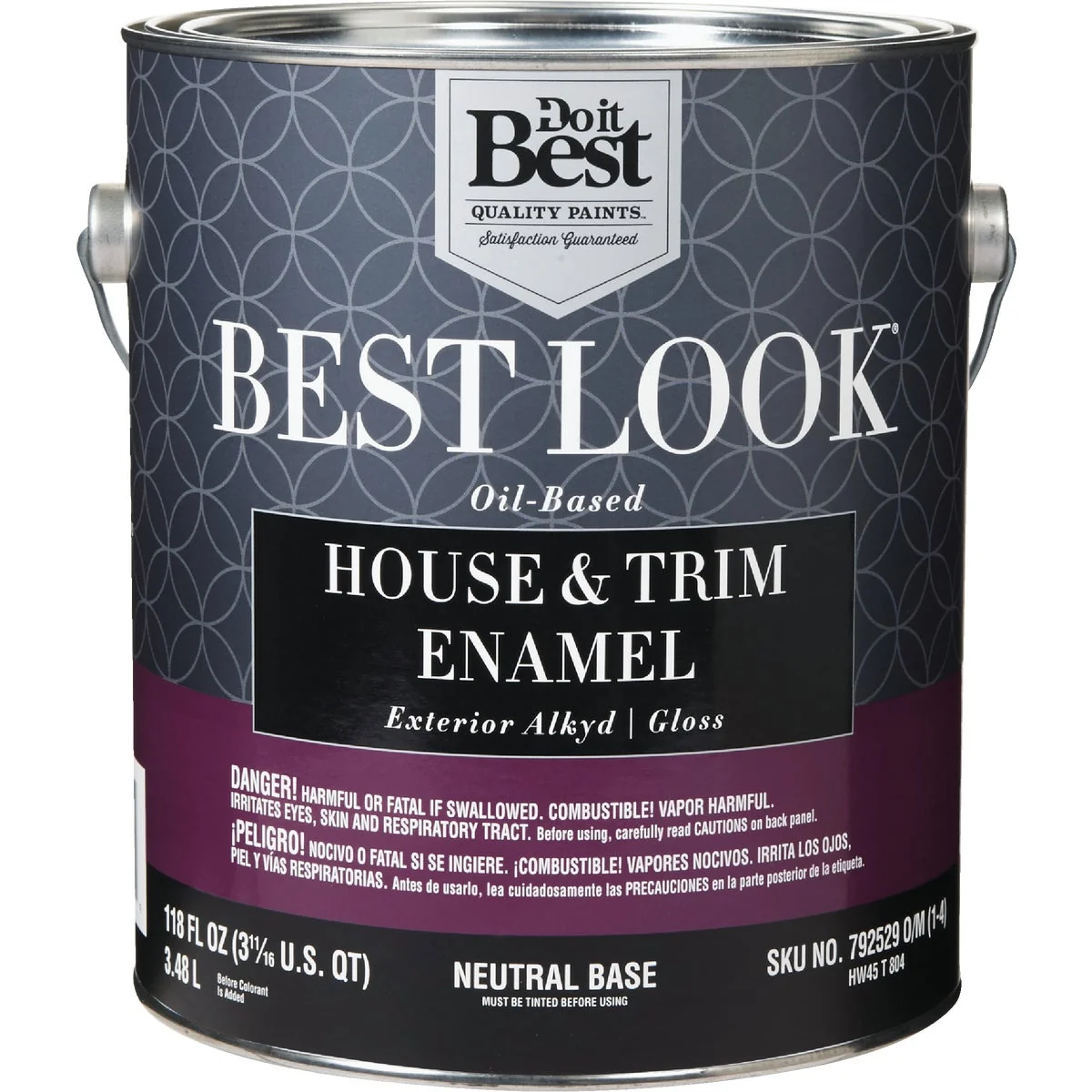 Unique Look Oil-Based Alkyd Gloss Exterior House Trim Enamel Paint Neutral Base 1 Gal. Elegant