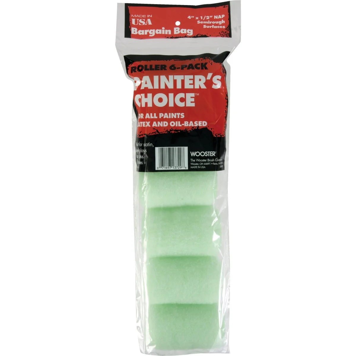 Quality Wooster Painter's Choice 4 In. x 1 2 In. Knit Fabric Roller Cover 6-Pack Innovative