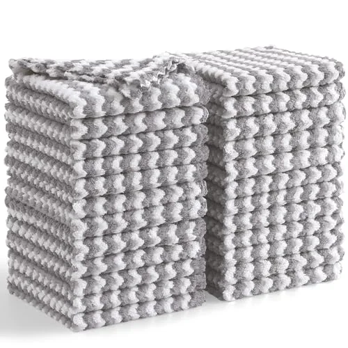 Pure 24 Pack Coral Velvet Dish Cloths 24 Count Long-Lasting
