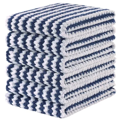 Crafted 6 Pack Coral Velvet Kitchen Towels 6 Count Clean
