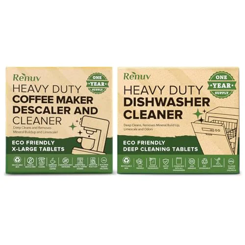 Elegant Coffee Maker Cleaner Dishwasher Cleaner Bundle 24 Count Enhanced