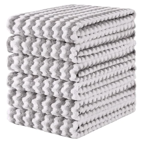 Original 6 Pack Coral Velvet Kitchen Towels 6 Count Reusable