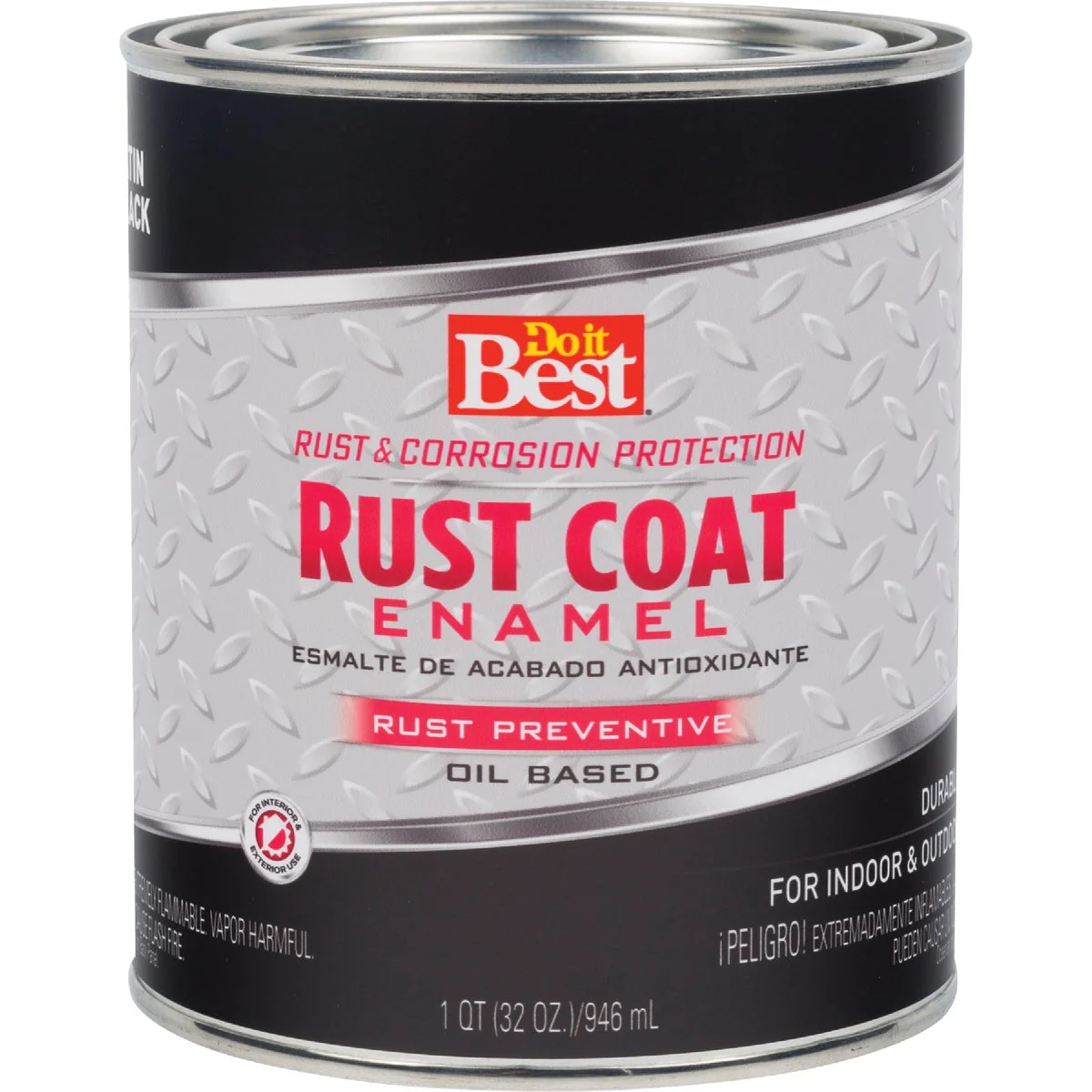 Easy-to-Use Do it Rust Coat Oil-Based Satin Enamel Black 1 Qt. Enhanced