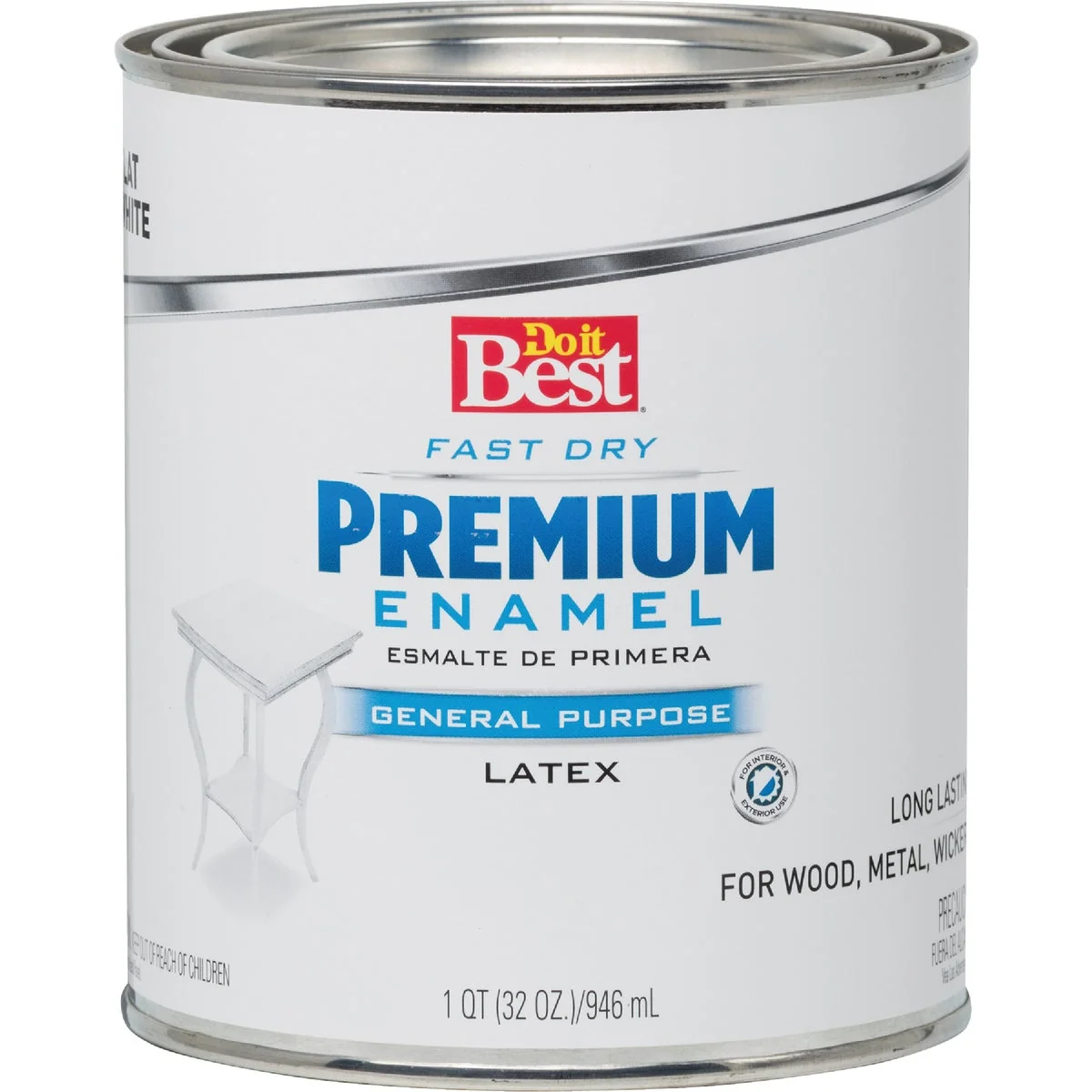 Fine Do it Fast Dry Acrylic Latex Flat Premium Enamel White 1 Qt. Safe