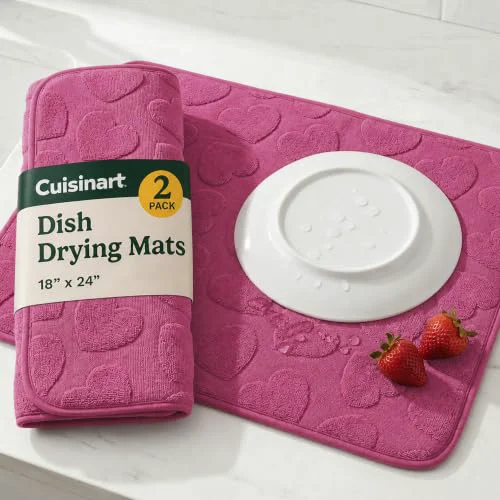 Sophisticated Cuisinart Dish Drying Mat for Kitchen Counter 2 Count Easy-to-Use