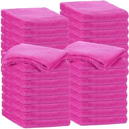 Exceptional 30 Pcs 16 x 16 Inch Edgeless Microfiber Plush Towels for Cars Detailing Drying Wash Polishing Absorbent Cleaning Cloths 30 Count Enhanced