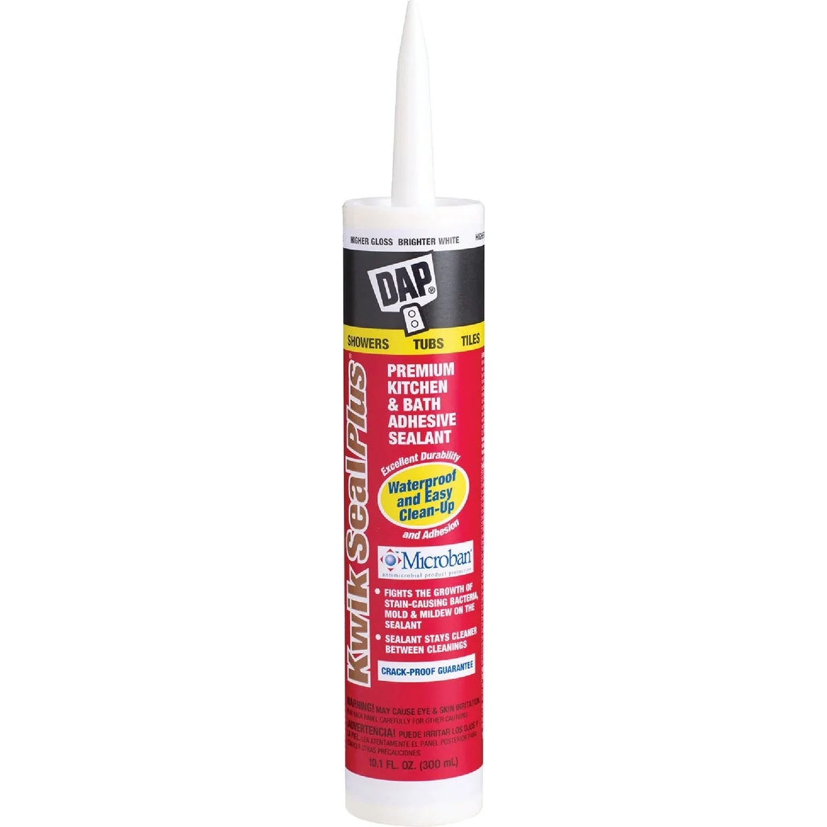 Efficient DAP Kwik Seal Plus 10.1 Oz. Brighter White Premium Kitchen Bath Adhesive Sealant High-Performance