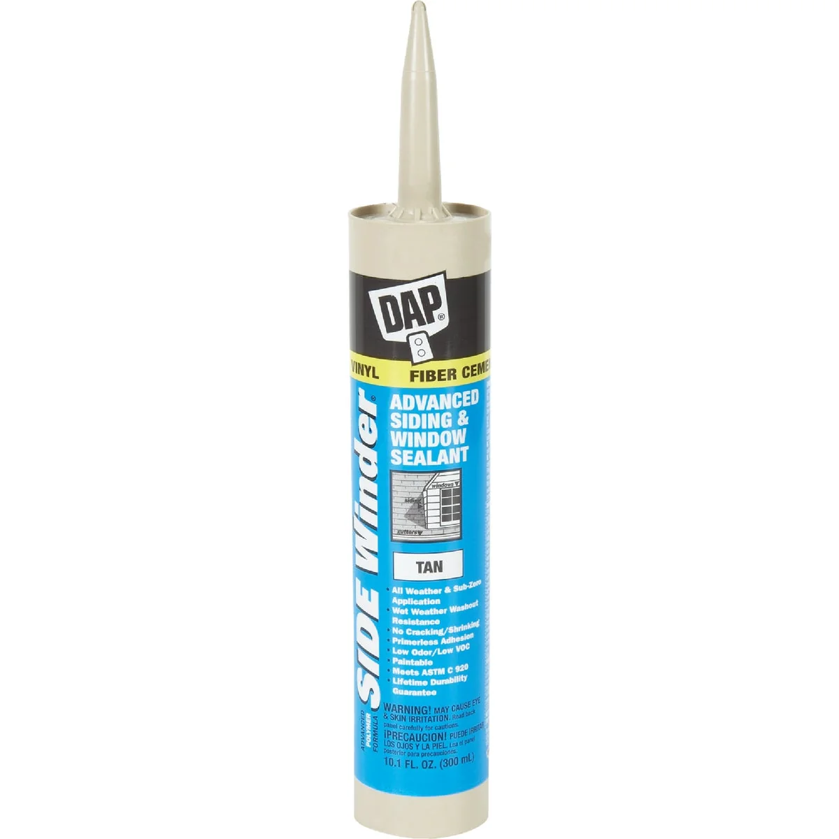Minimalist DAP Side Winder 10.1 Oz. Advanced Siding Window Polymer Sealant Tan Functional