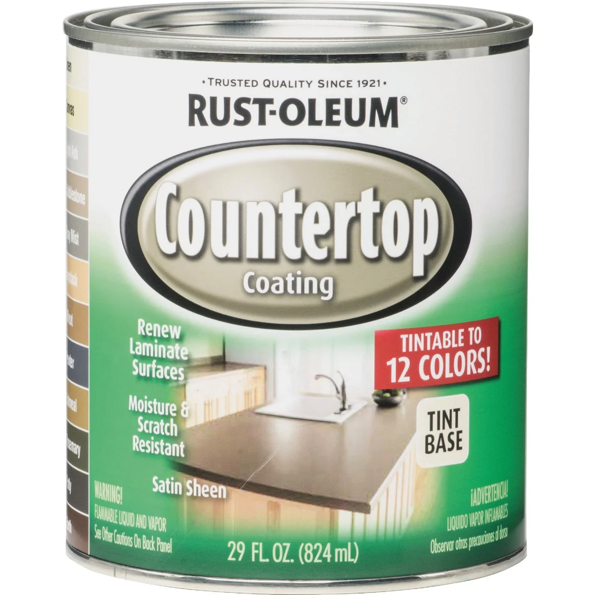User-Friendly Rust-Oleum Tint Base Satin 25 Lf X 2 Ft Wide Counter Top Coating Fast