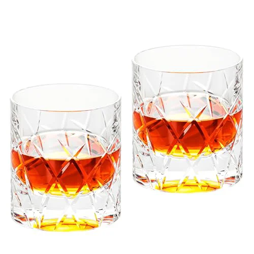 Original Crystal Whiskey Glasses Set of 2 Hand Blown Old Fashioned Glasses 2 Count Innovative
