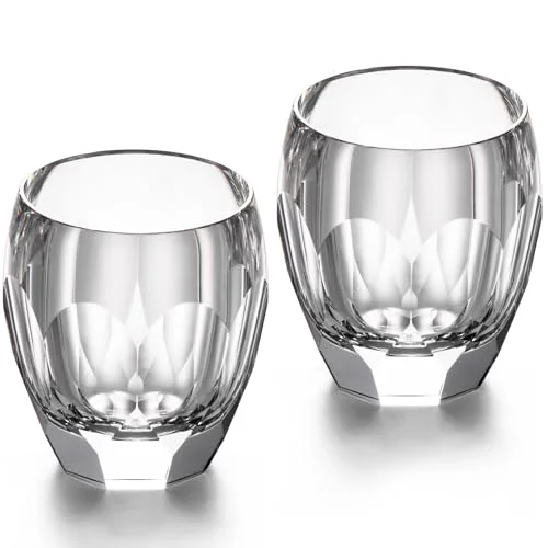 Sophisticated Crystal Whiskey Glasses Set of 2 Old Fashioned Glasses Stemless 2 Count Comfortable