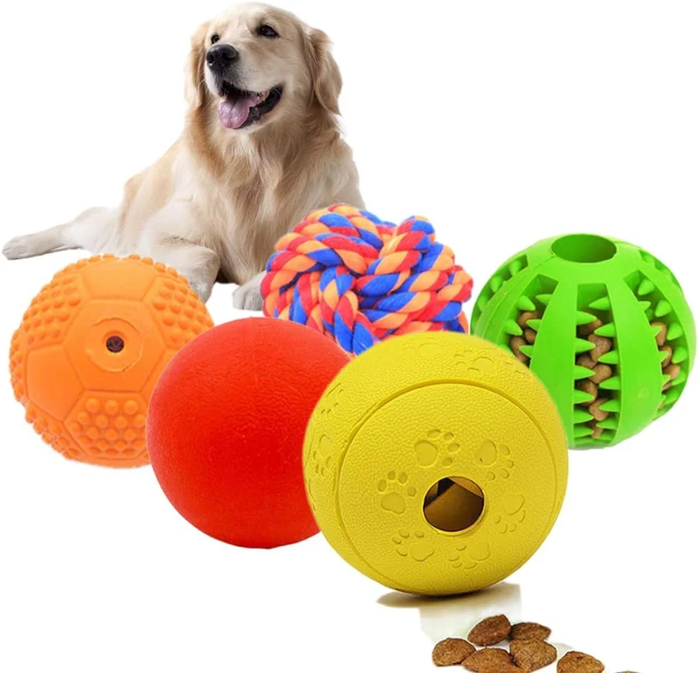 Practical 5 Different Functions Interactive Dog Puzzle Toys Balls for Medium Large Dogs Food Treat Dispensing Dog Toys Sophisticated