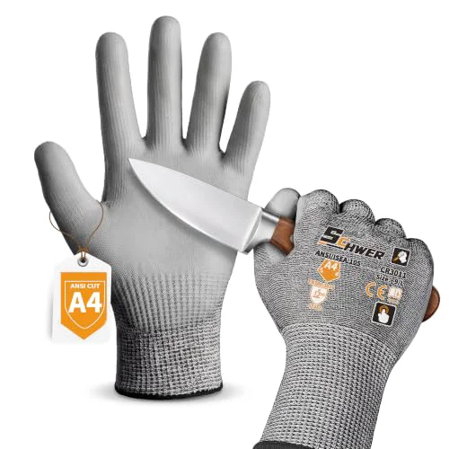 High-End 12 Pairs ANSI A4 Cut Resistant Gloves 12 Count Green