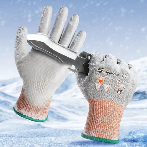 Selected 12 Pairs Winter ANSI A5 Cut Gloves 12 Count Clean