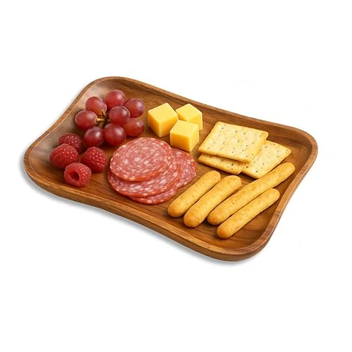 Healthy Woodard Charles Acacia Wood Medium Pinched Serving Tray 24 Count High-Quality