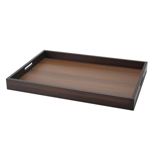 Secure Wood Serving Tray Large Organic