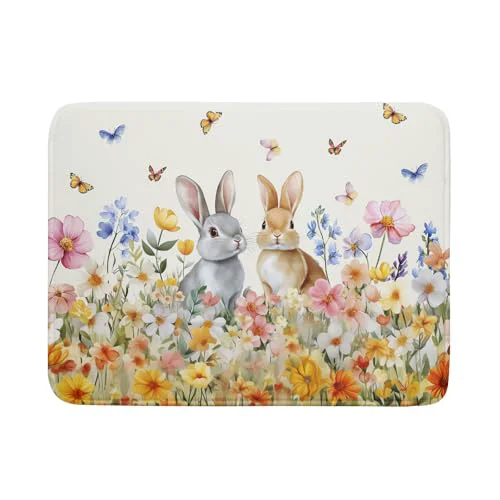 Environmentally Friendly Spring Easter Rabbit Dish Drying Mat for Kitchen Counter Versatile