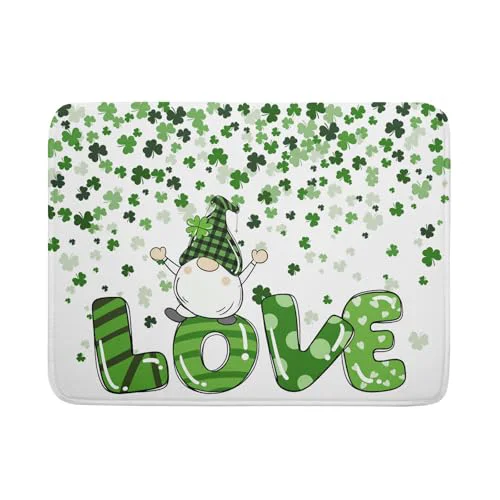 Traditional St Patrick's Day Gnomes Love Dish Drying Mat for Kitchen Counter Classic