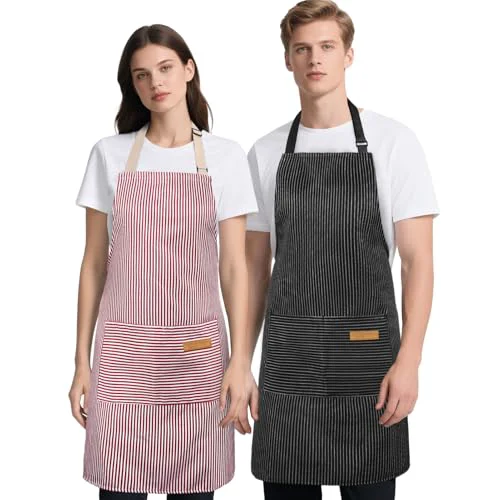 Advanced 2 Pack Kitchen Cooking Aprons 2 Count Solid