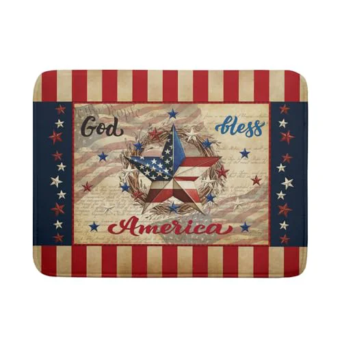 Fine 4th of July God Bless Dish Drying Mat for Kitchen Counter Smart