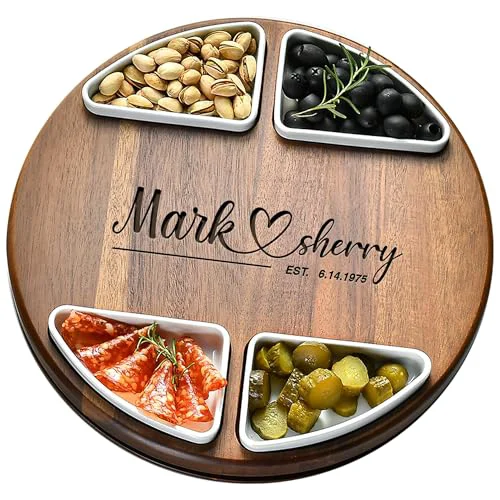 Specialty Upgraded Lazy Susan Cheese Cutting Board Set Soft