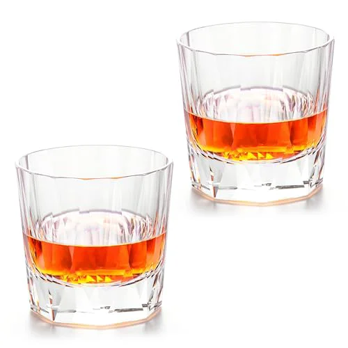 Verified Crystal Whiskey Glasses Set of 2 Handcrafted Old Fashioned Glasses 2 Count Outstanding