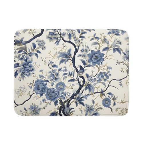 Stylish Chinoiserie Trees Dish Drying Mat for Kitchen Counter Recyclable