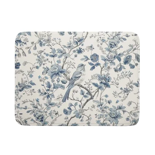 Organic Chinoiserie Trees Dish Drying Mat for Kitchen Counter Fashionable