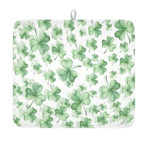 Pure St Patrick's Day Dish Drying Mat for Kitchen Counter Fashionable