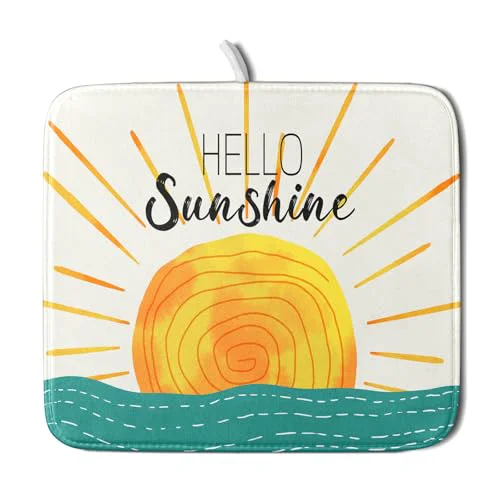 Effective Summer Seaside Sunset over Sea Dish Drying Mat for Kitchen Counter Responsible