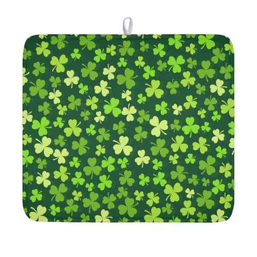 Secure St. Patrick's Day Dish Drying Mat for Kitchen Counter Elegant