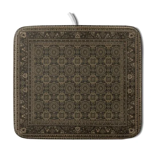Refined Brown Antique Tabriz Rug Dish Drying Mat for Kitchen Counter Responsible