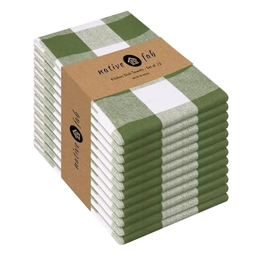 Crafted Buffalo Check Kitchen Dish Towels 12 Count Modern