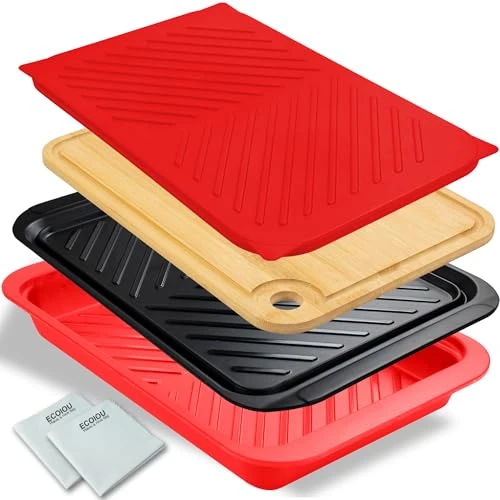 Modern Grilling Prep and Serving Tray with Lid 2 Count Effective