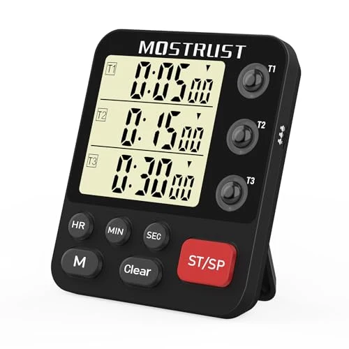 Modern Digital Dual Kitchen Timer 3 Count Unique