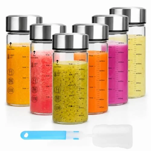 Innovative 12 oz Glass Juice Bottles with Lids Original Design